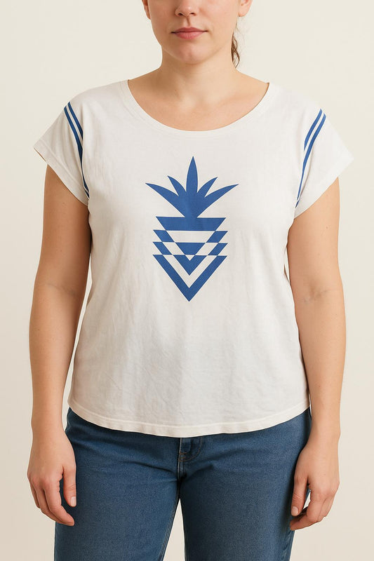 Tee-shirt Blanc et Bleu - Taille L/40
