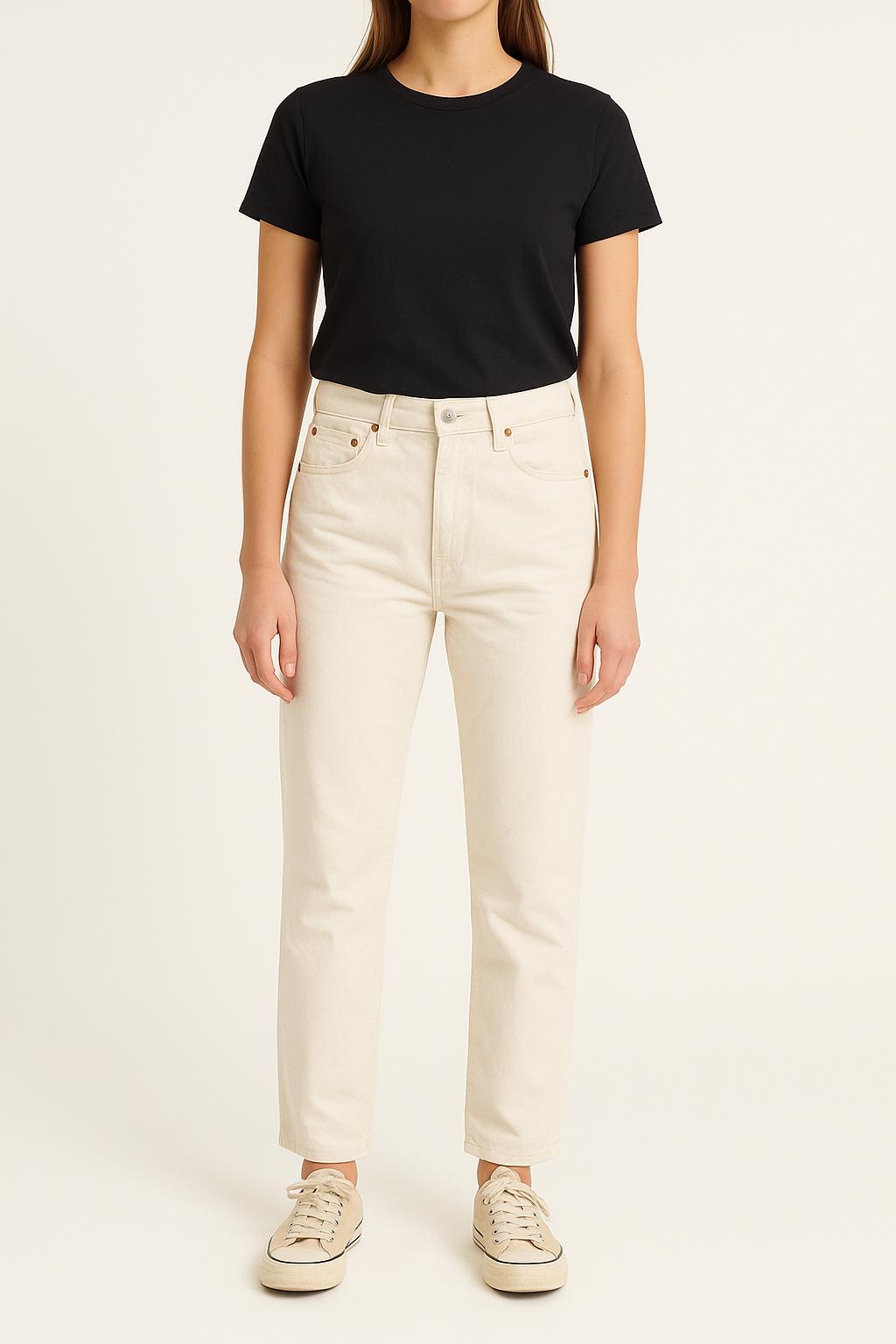 Jean Droit Blanc - Taille S/36