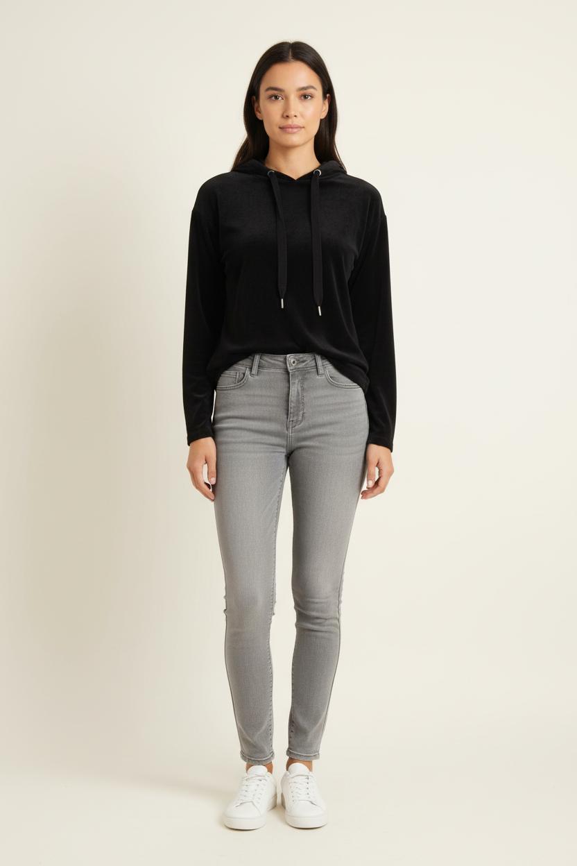 Sweat à Capuche Noir - Taille S/36