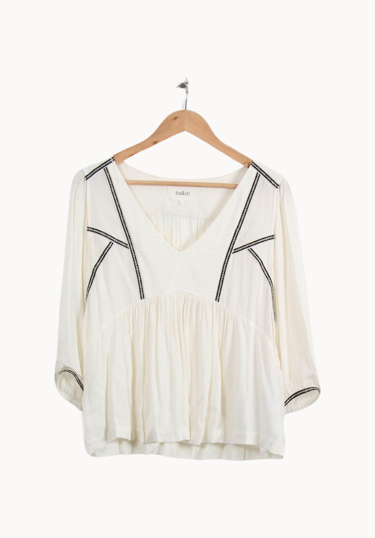 Blouse Blanche et Noire - Taille S/36