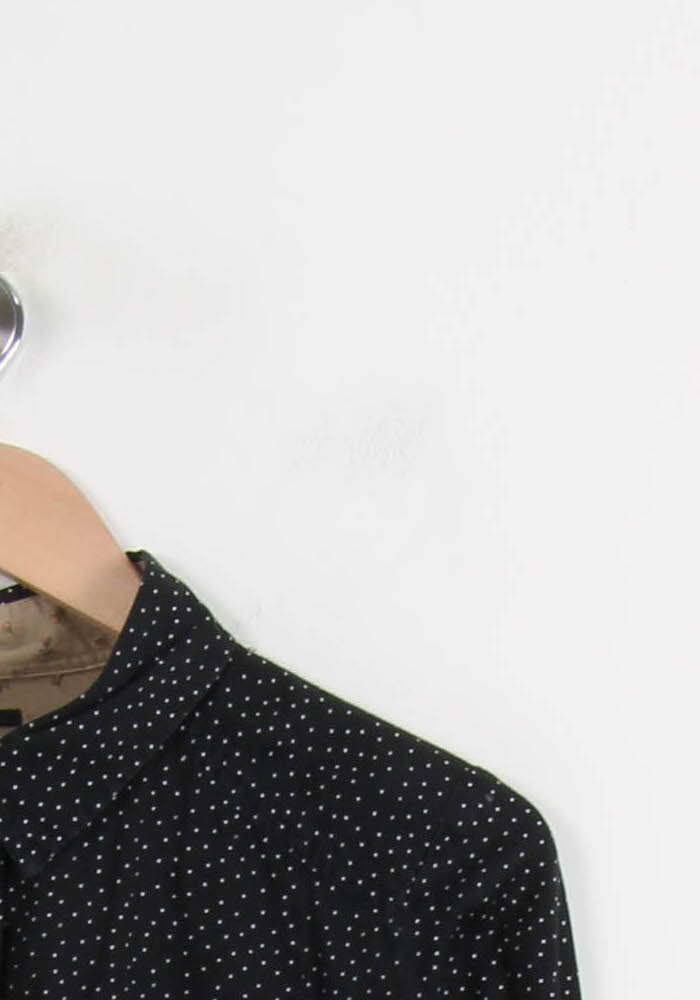 Chemise Noire à Pois Blancs - Taille M/38