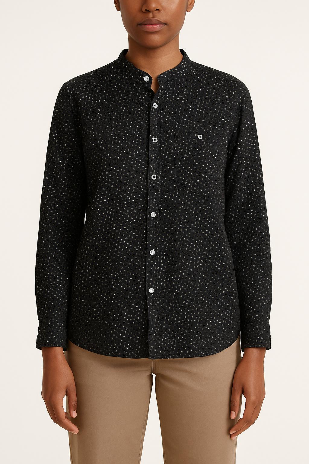 Chemise Noire à Pois Blancs - Taille M/38