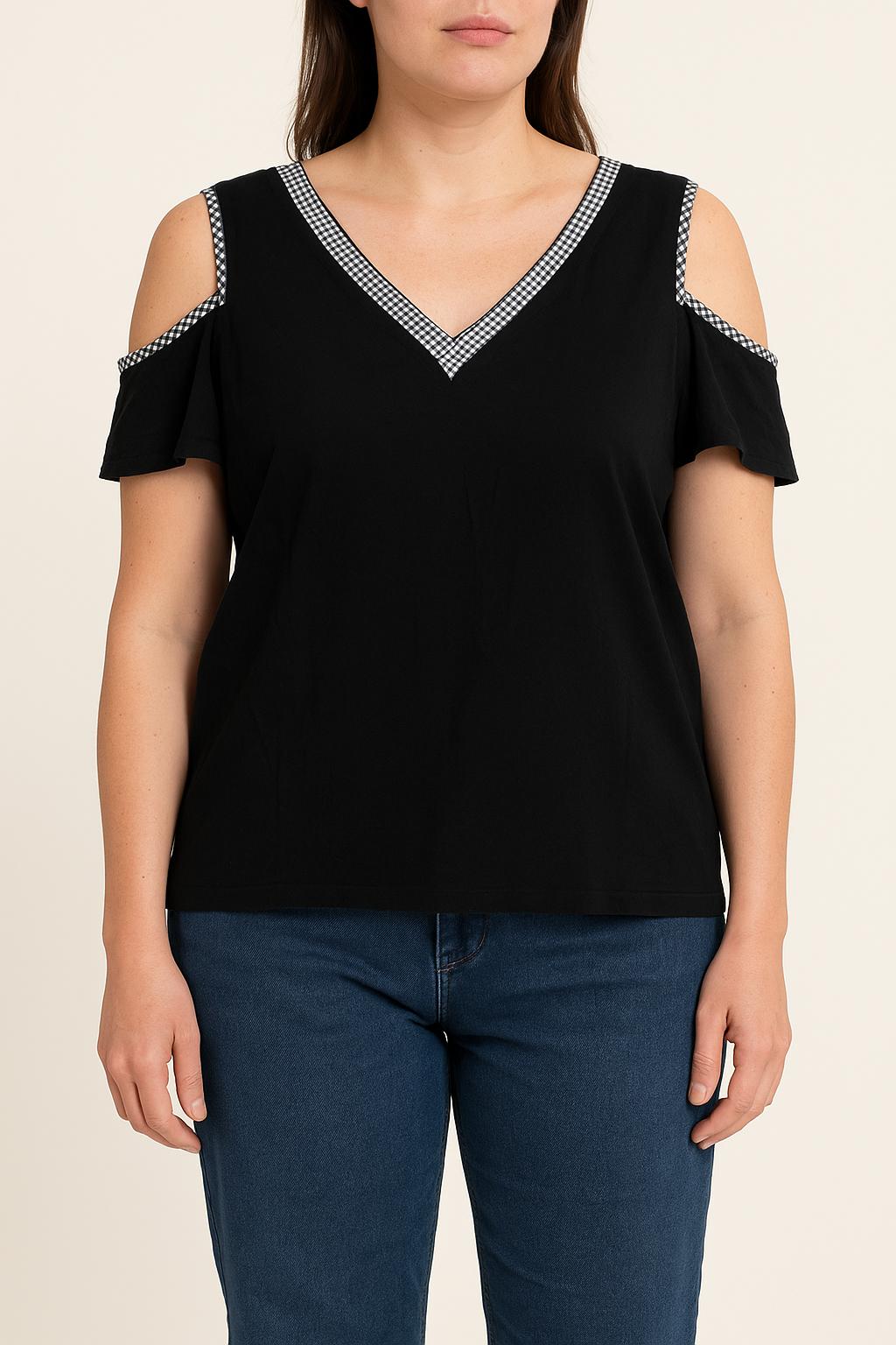 Blouse Noire et Blanche - Taille L/40