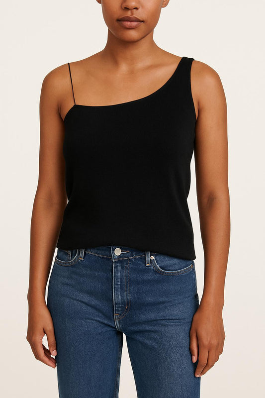 Top Asymétrique Noir - Taille M/38