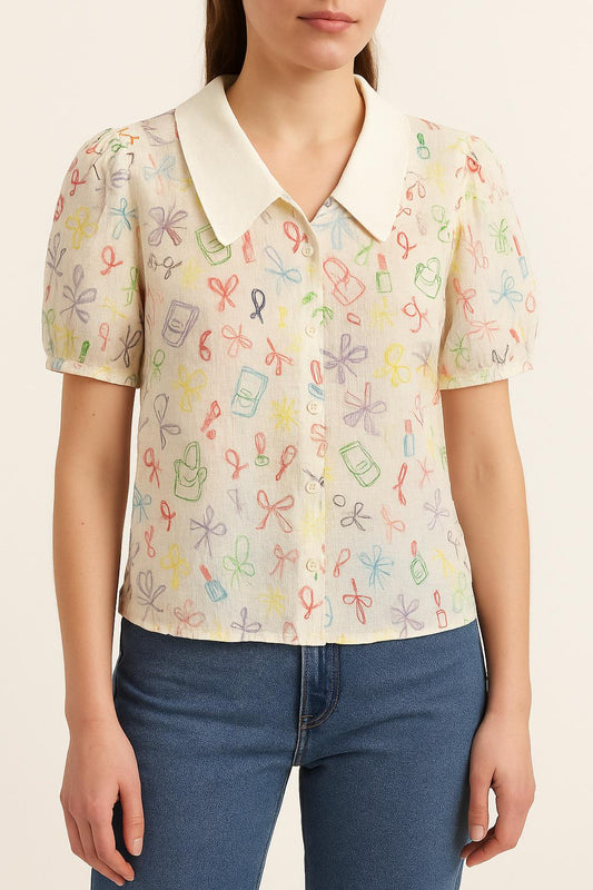 Blouse multicolore - Taille XS/34