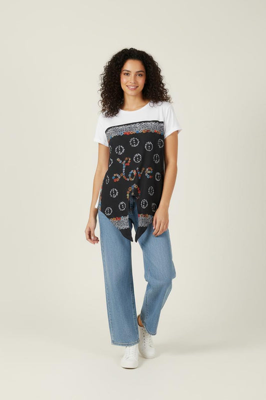 Tee-shirt Blanc et Noir multicolore - Taille M/38