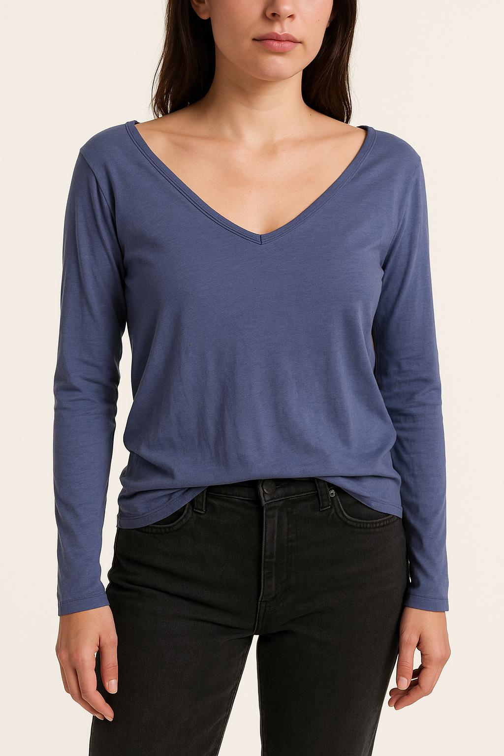 Tee-shirt Manches Longues Bleu - Taille S/36