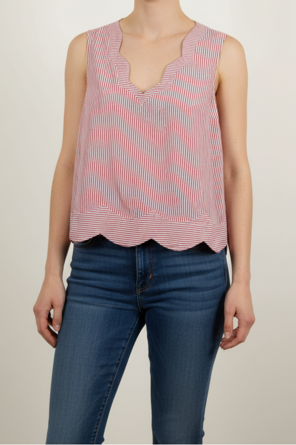 Blouse Rayée Rouge et Blanche - Taille S/36