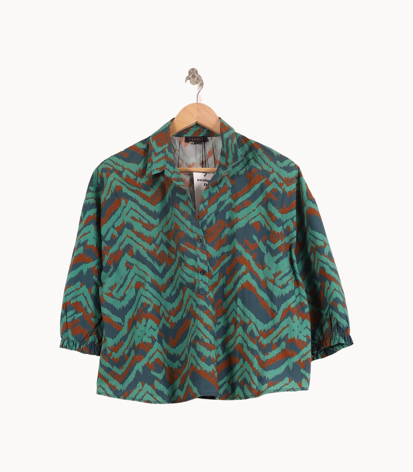 Blouse Verte et Orange - Taille L/40