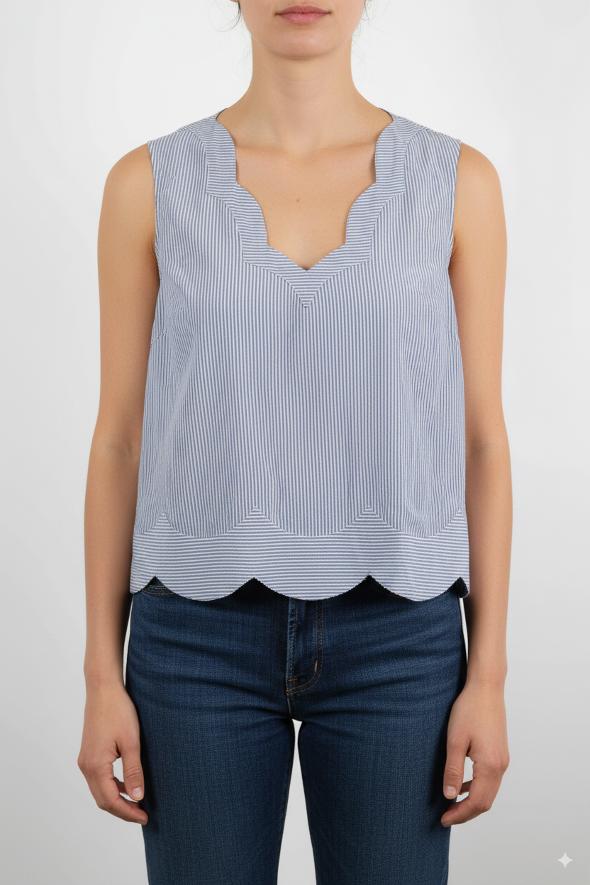 Blouse Rayée Bleu et Blanc - Taille M/38