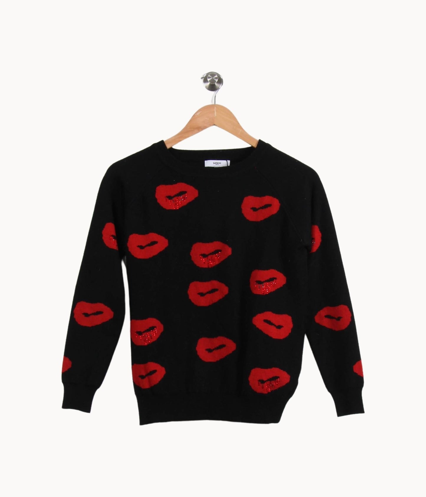 Pull Noir et Rouge - Taille S/36