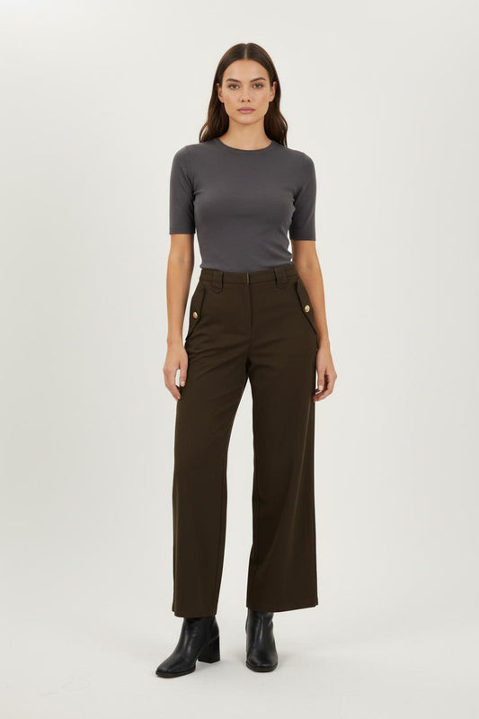 Pantalon Large Vert - Taille L/40