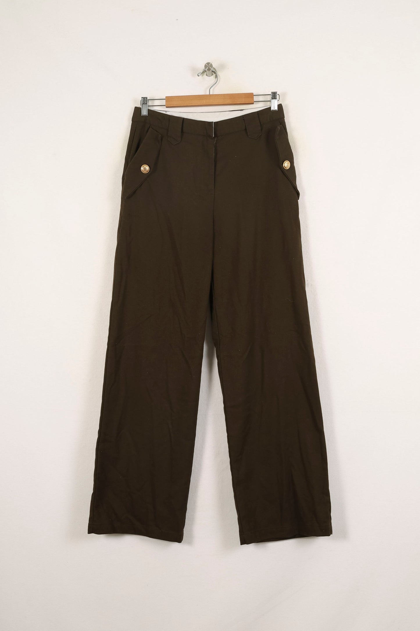Pantalon Large Vert - Taille L/40