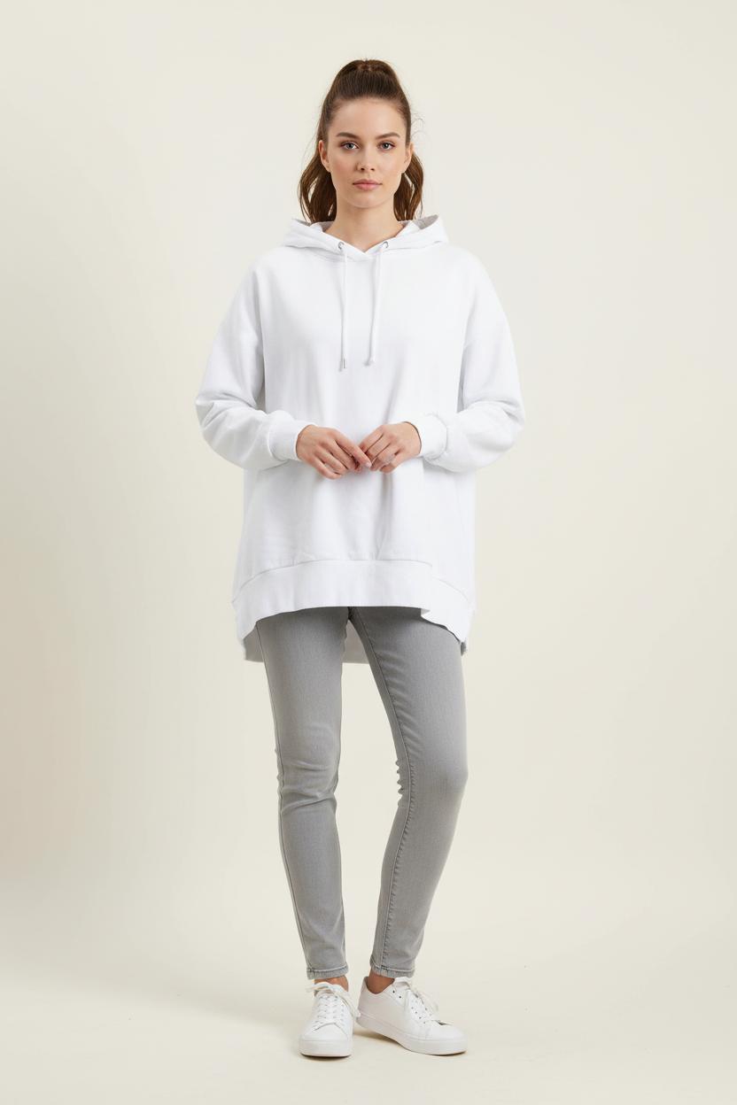 Sweat à Capuche Blanc - Taille M/38