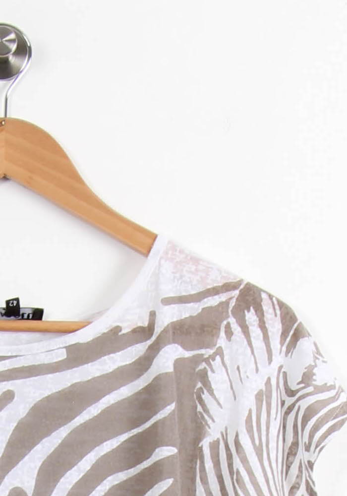 Tee-shirt Blanc et Beige - Taille XL/42