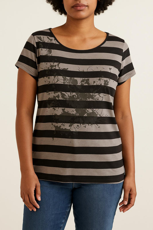 Tee-shirt Gris et Noir - Taille XL/42