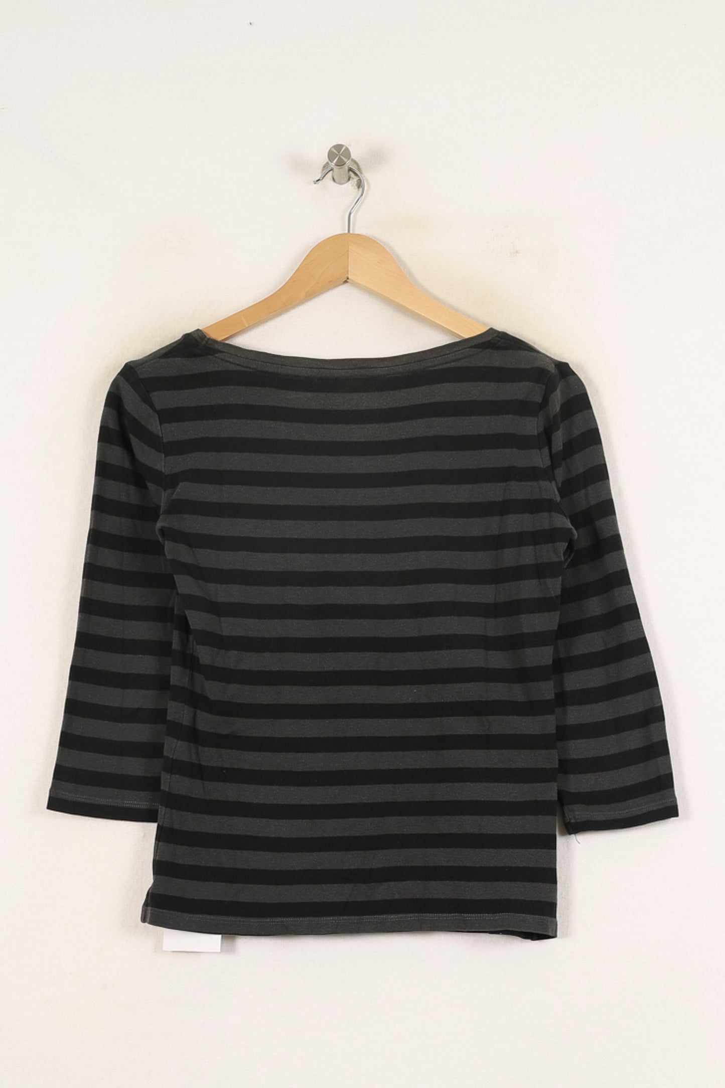 Tee-shirt Manches Trois Quarts Gris et Noir - Taille S/36