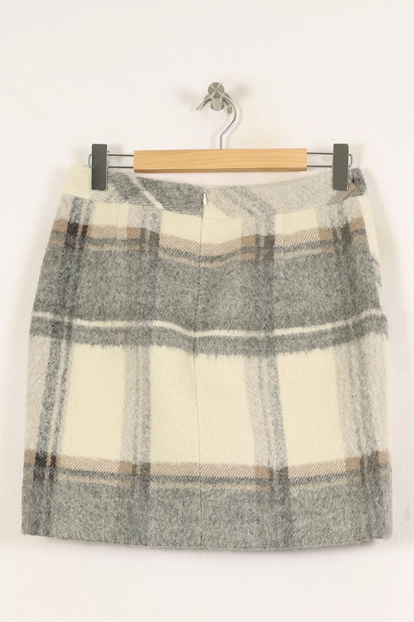 Jupe Droite Grise et Beige - Taille L/40