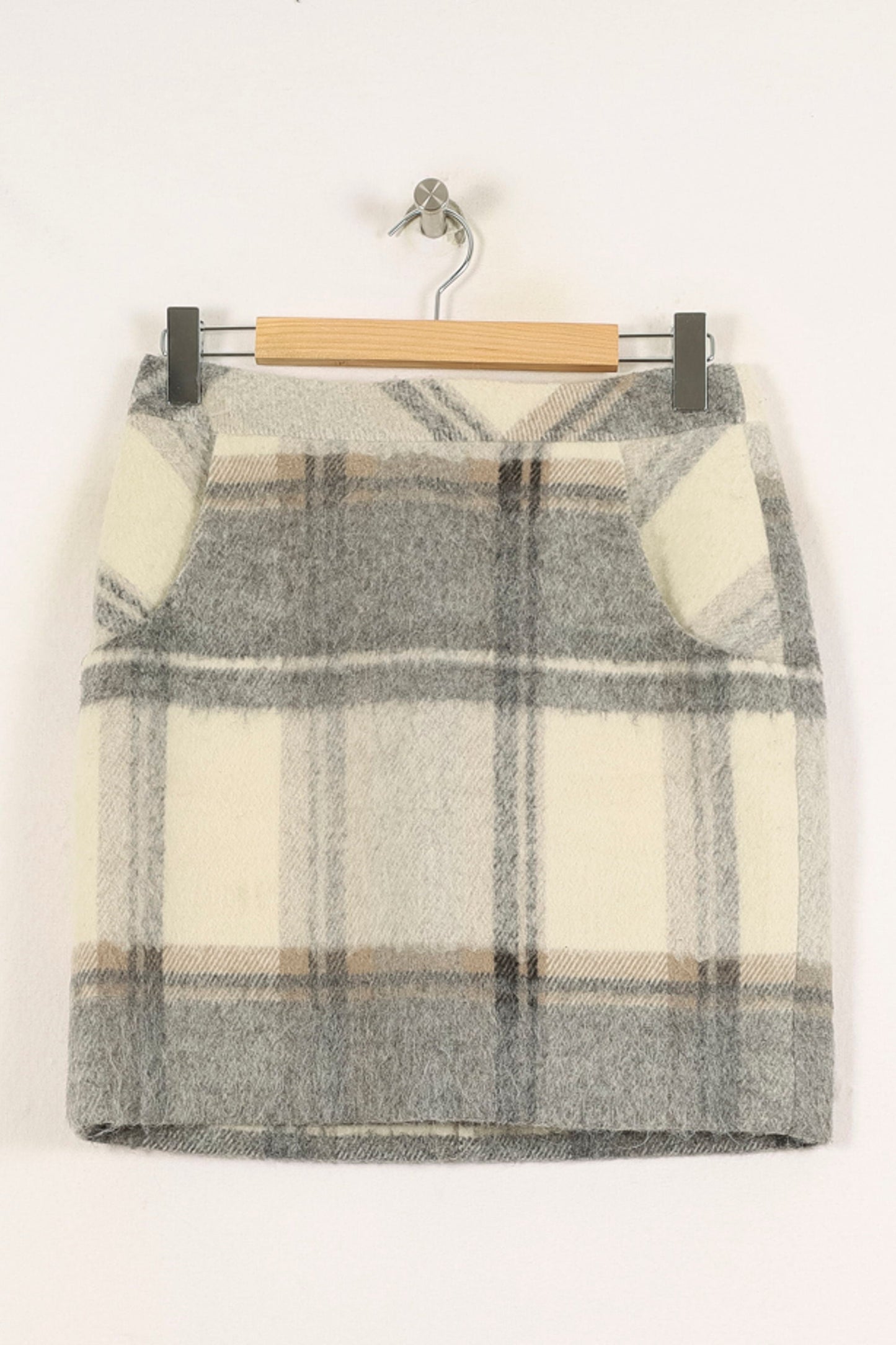 Jupe Droite Grise et Beige - Taille L/40