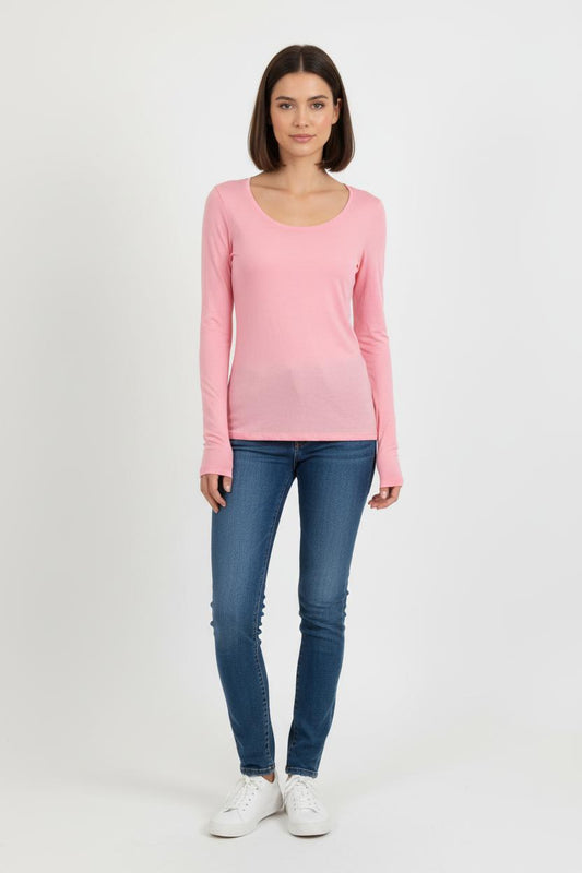 T-shirt Manche Longue Rose - Taille S/36