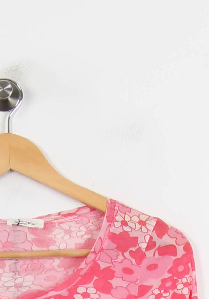 T-shirt Manches Longues Rose et Blanc - Taille S/36