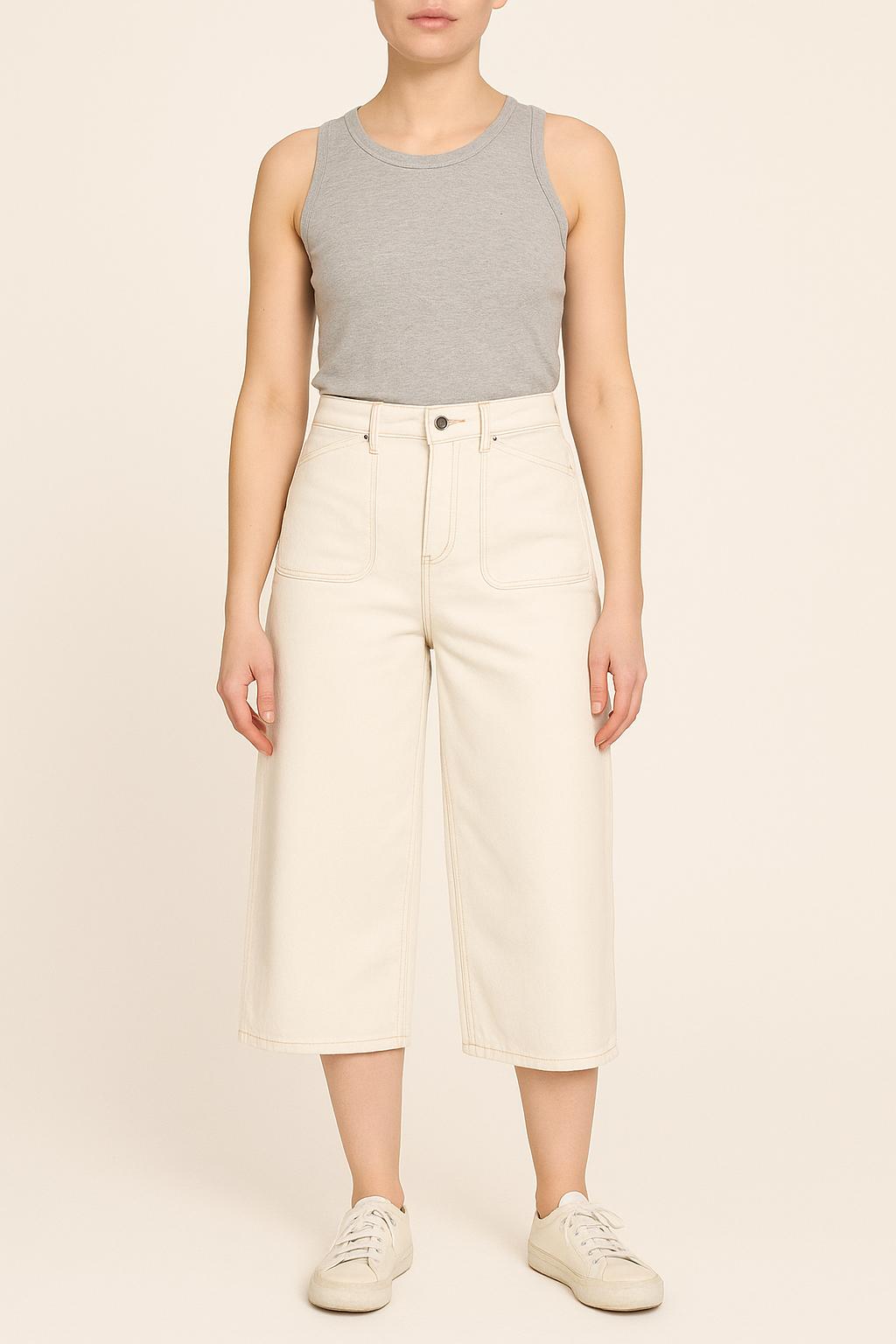 Jean Large Blanc - Taille S/36