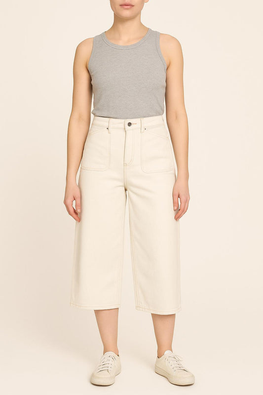 Jean Large Blanc - Taille S/36