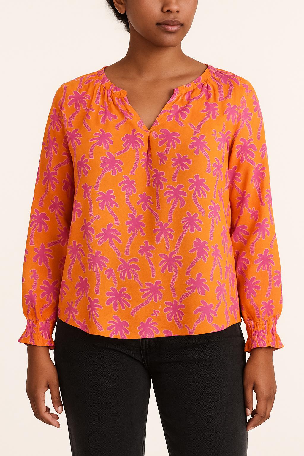 Blouse Orange et Rose - Taille M/38