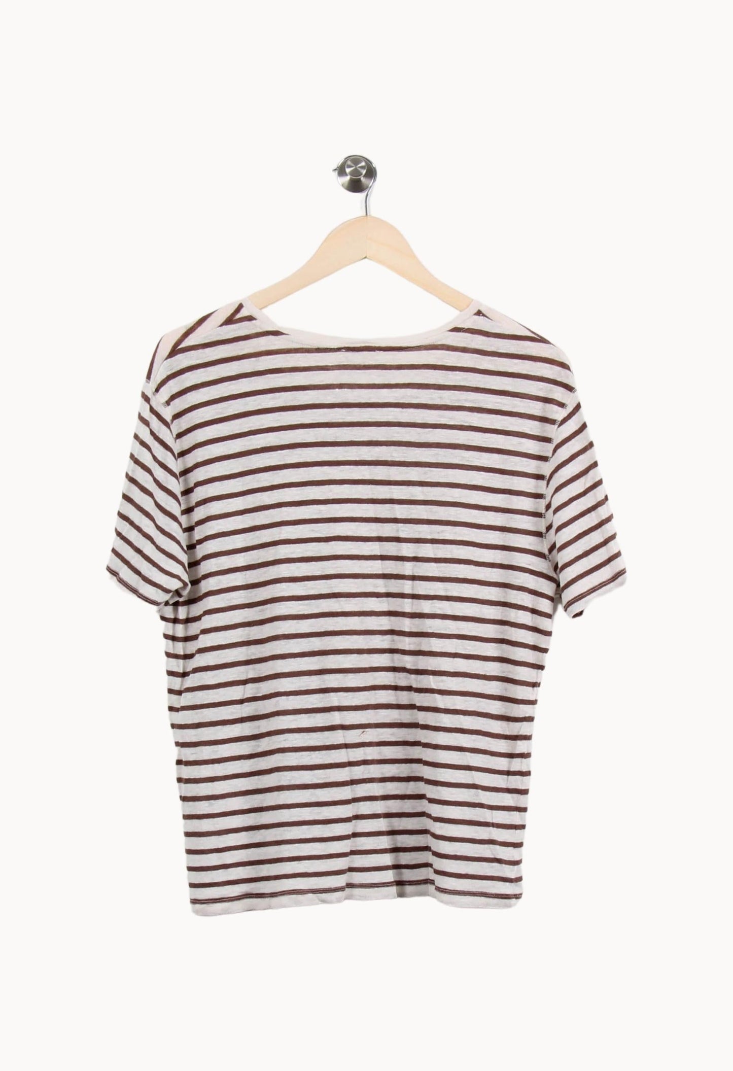 T-shirt Rayé Beige et Marron - Taille T.U.