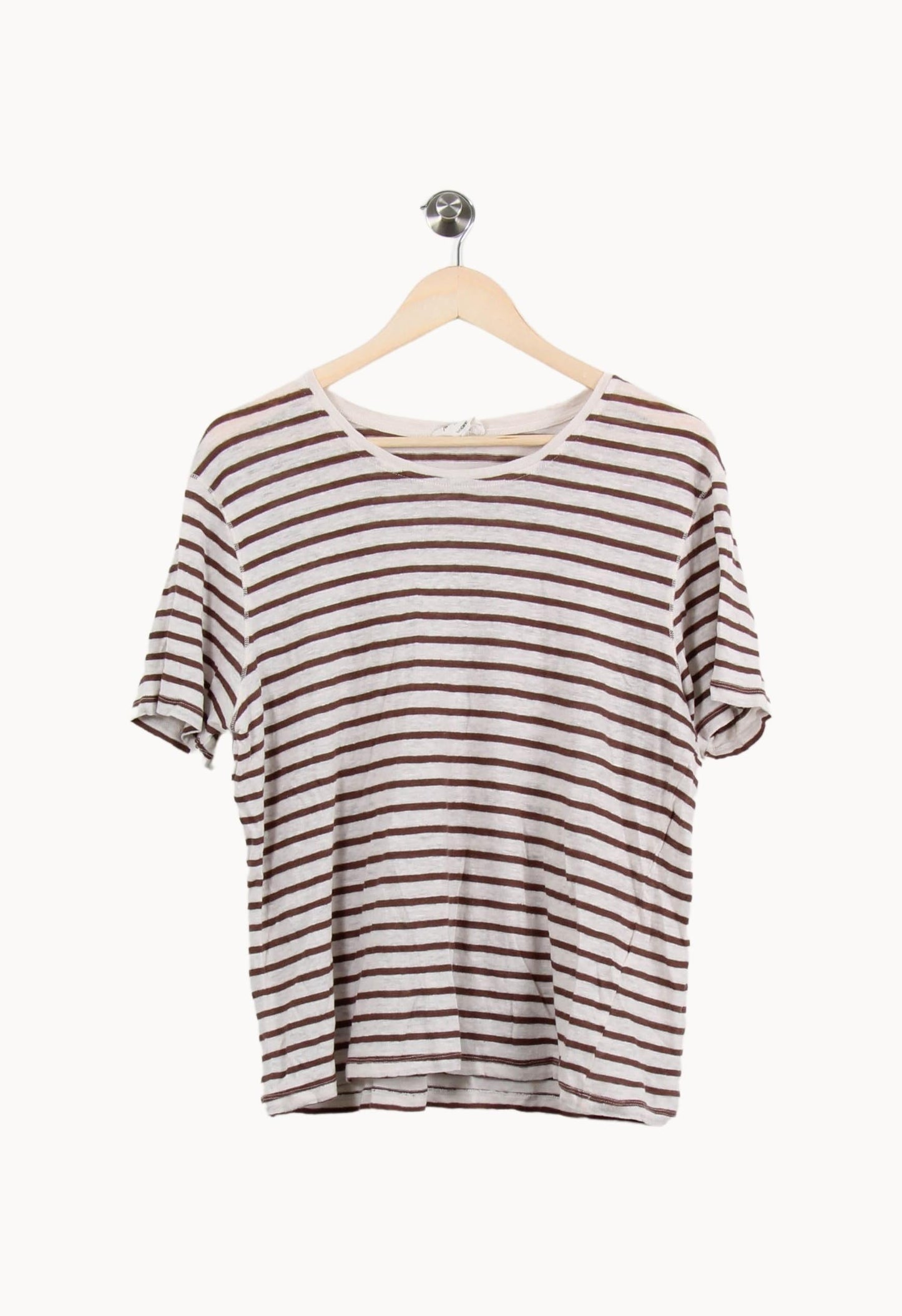 T-shirt Rayé Beige et Marron - Taille T.U.