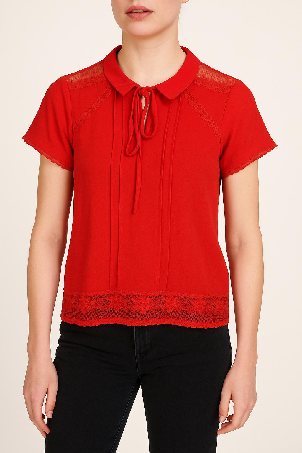 Blouse en dentelle rouge - Taille S/36