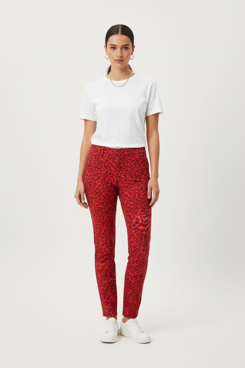 Pantalon Slim Rouge et Noir - Taille XS/34