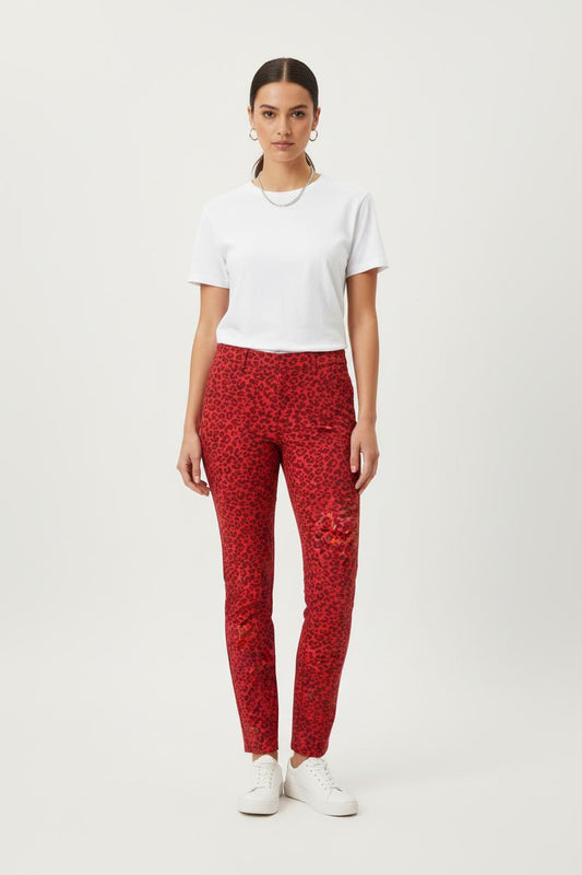 Pantalon Slim Rouge et Noir - Taille XS/34
