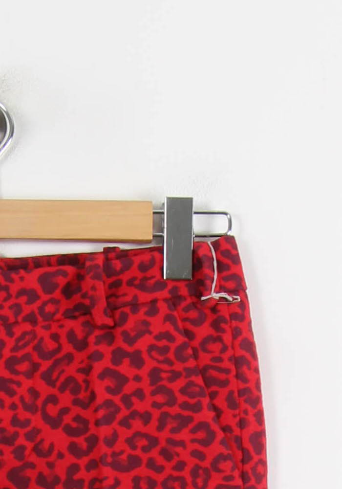 Pantalon Imprimé Léopard Rouge et Noir - Taille XS/34