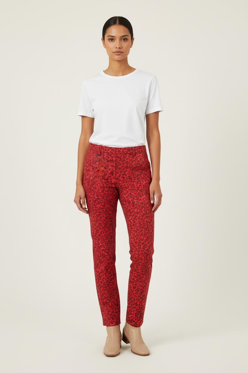 Pantalon Skinny Rouge et Noir - Taille XS/34