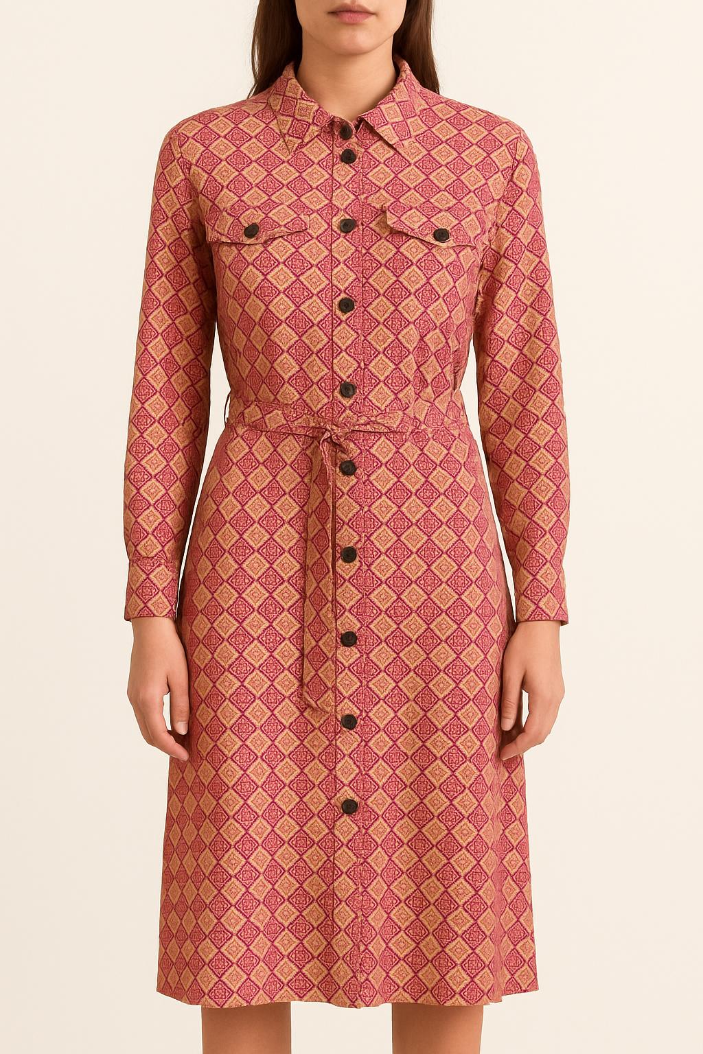 Robe Chemisier Rose et Orange - Taille XS/34