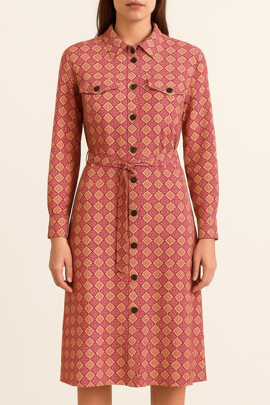 Robe Chemisier Rose et Orange - Taille XS/34