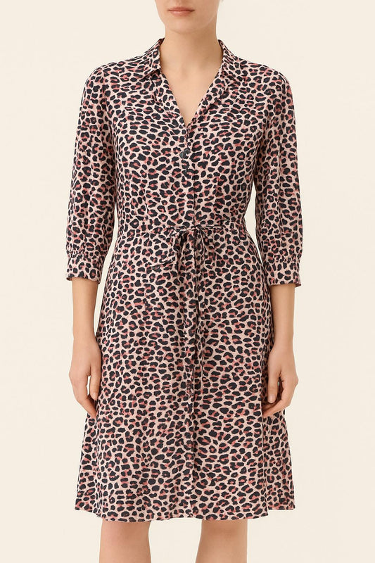 Robe Midi Rose et Noir - Taille XS/34