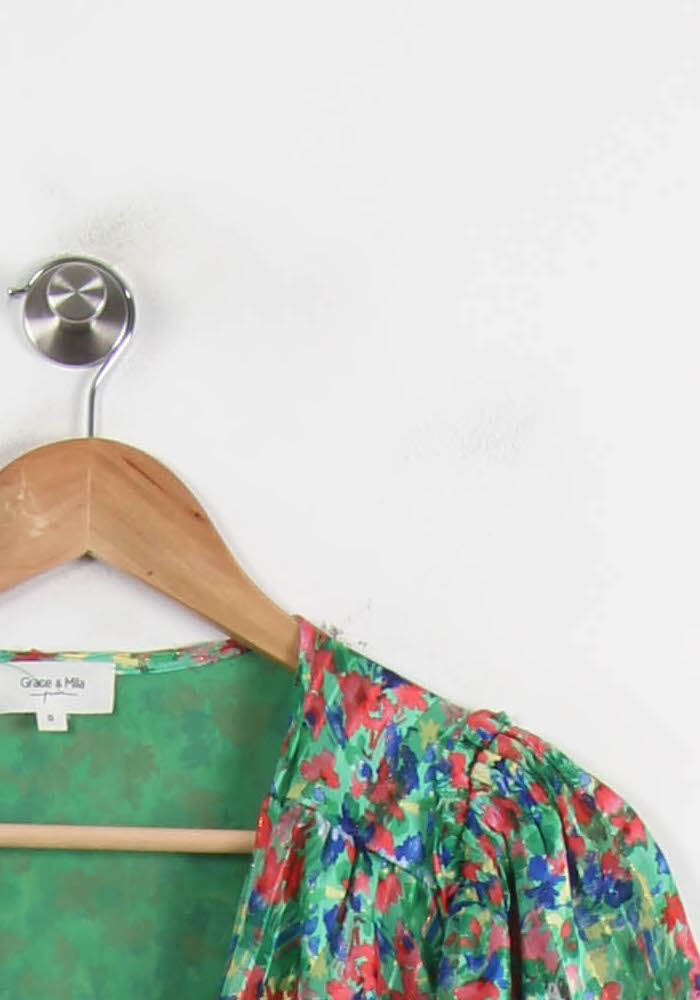 Robe Longue Verte et Rouge - Taille S/36