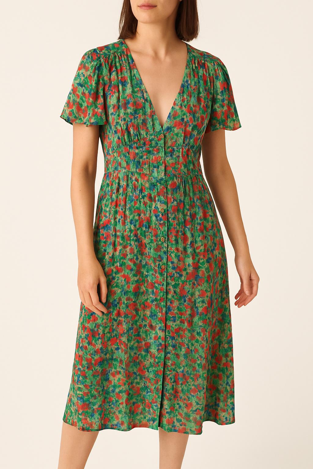 Robe Longue Verte et Rouge - Taille S/36