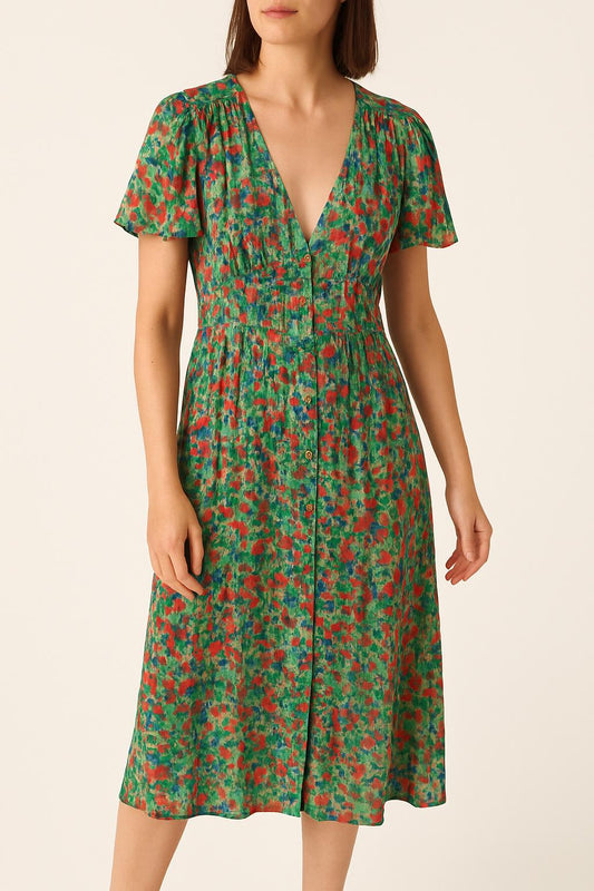 Robe Longue Verte et Rouge - Taille S/36