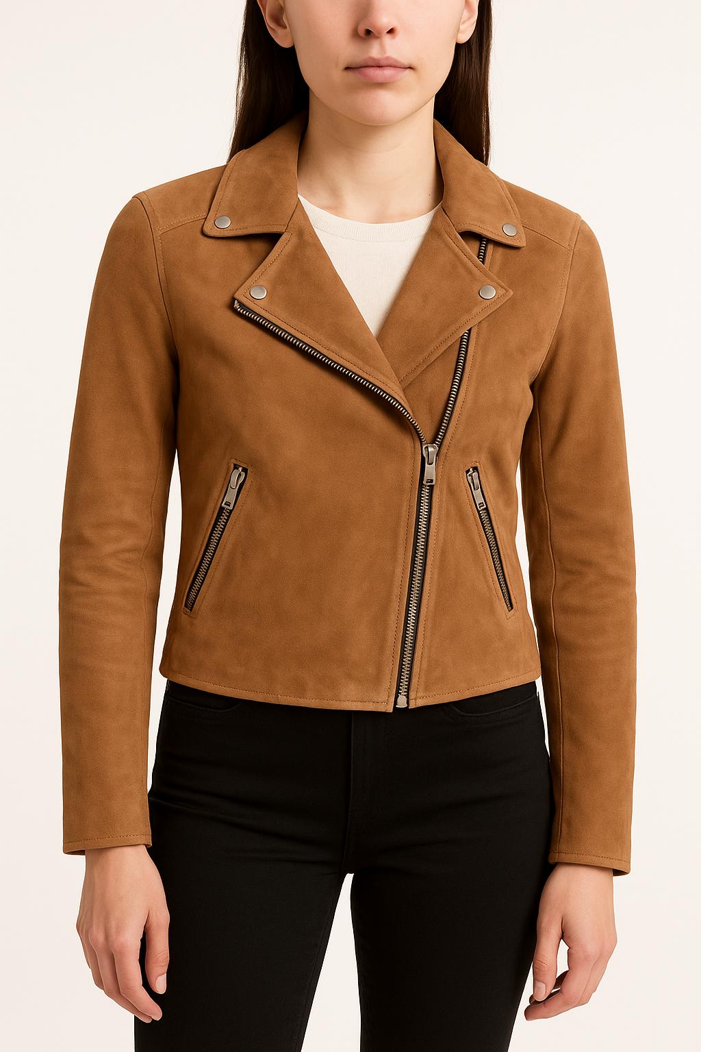 Blouson Motard Beige - Taille XS/34