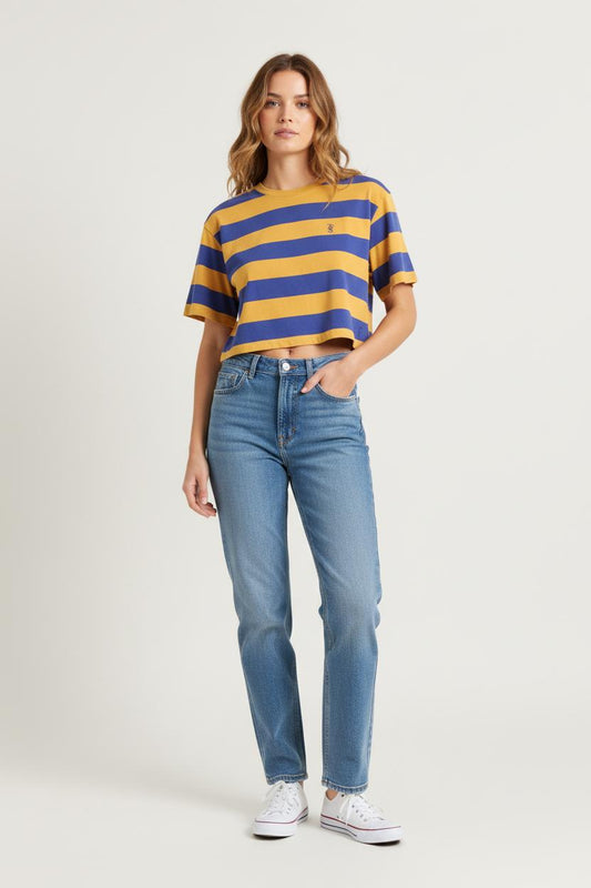 T-shirt Jaune et Bleu - Taille XS/34