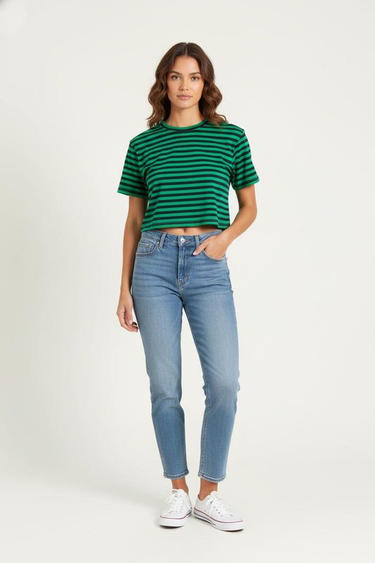 T-shirt Vert et Noir - Taille XS/34