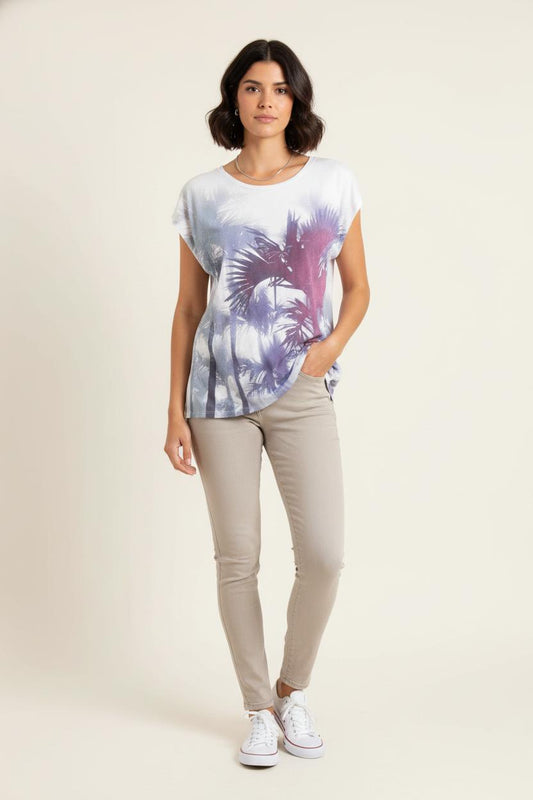 Tee-shirt Blanc et Violet - Taille S/36