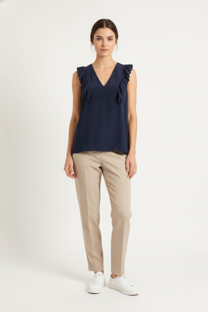 Blouse Sans Manches Bleue - Taille L/40