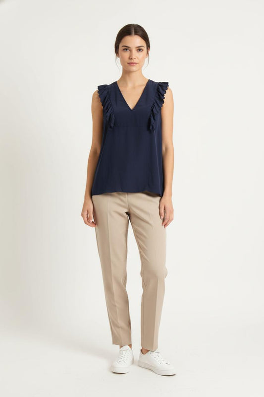 Blouse Sans Manches Bleue - Taille L/40