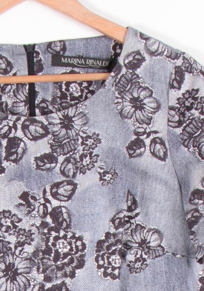 Robe Fleurie Bleue et Noire - Taille XXL/44