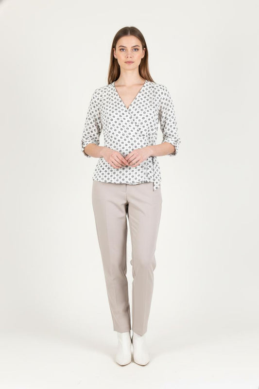 Blouse Blanche et Noire - Taille XS/34