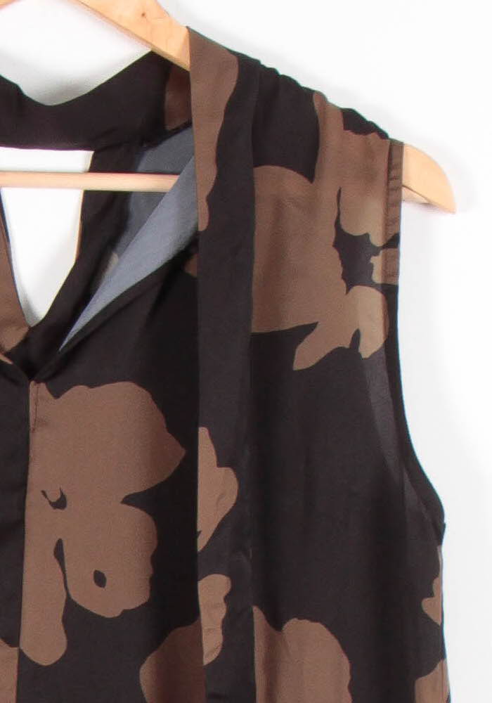 Blouse Sans Manches Noire et Marron - Taille M/38